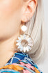 Pearl Petal Circle Pendant Earring
